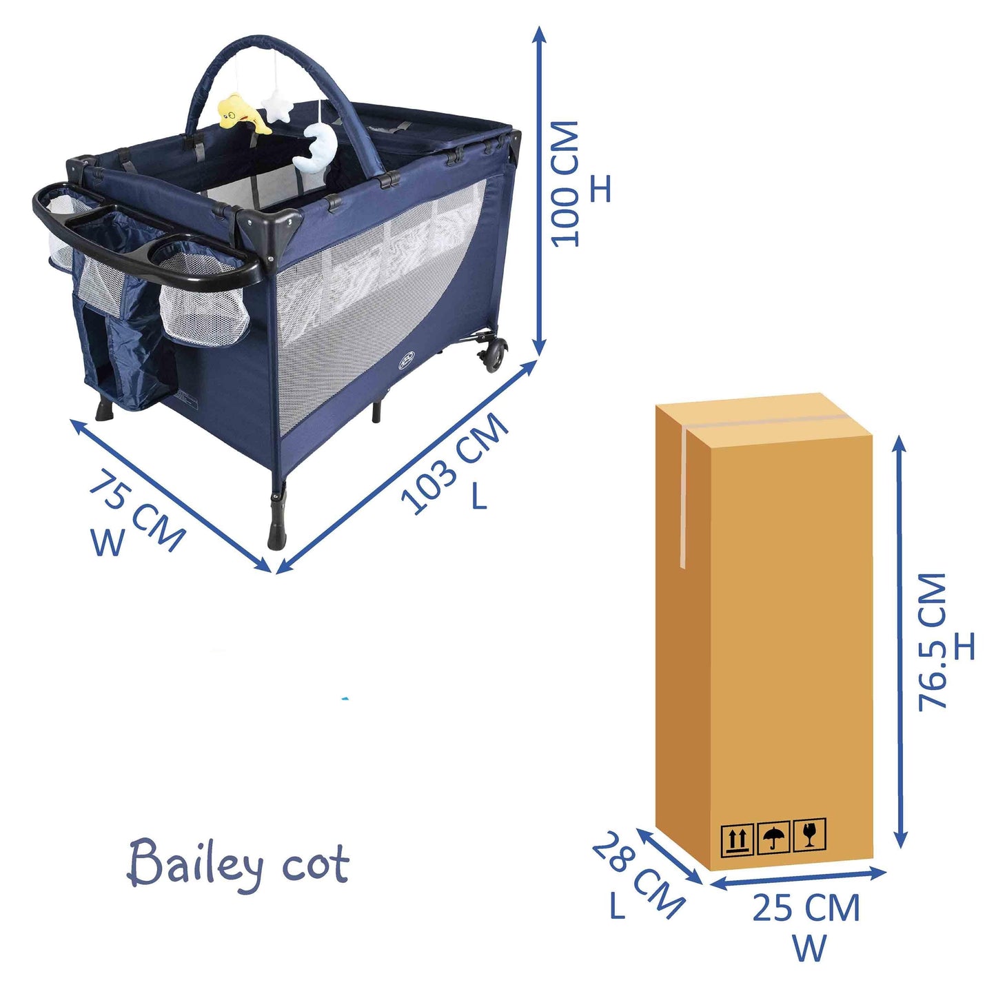 Bailey Baby Camp Cot